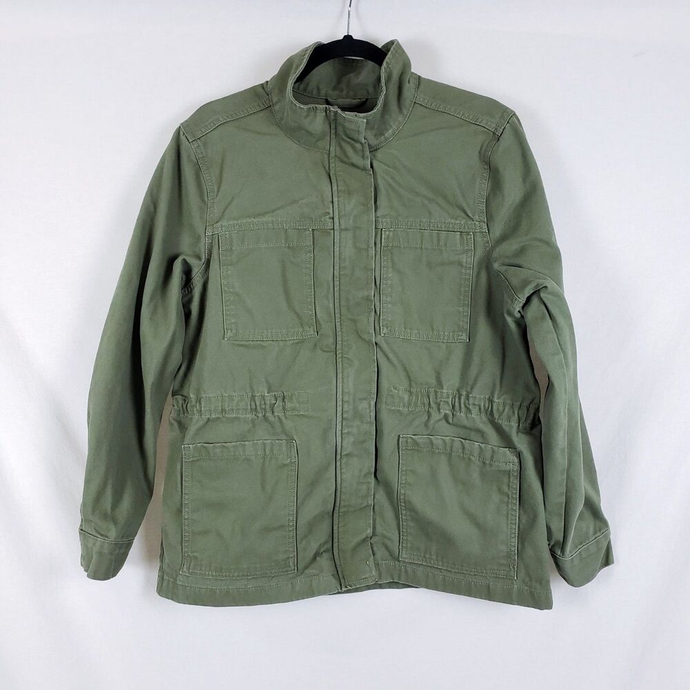 Vintage America Military Inspired Utility Field Womens L Green Chore Pockets